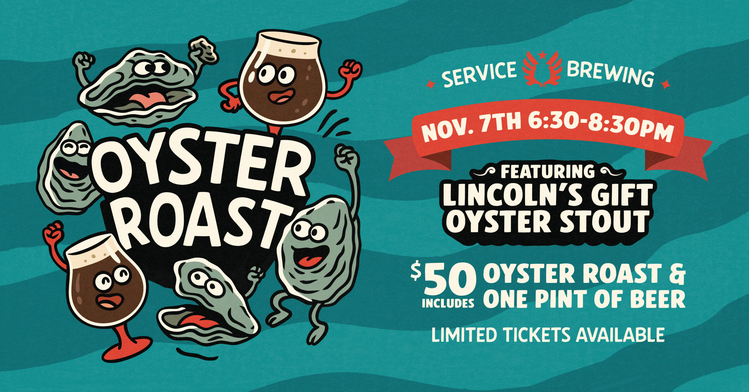 Oyster season is back! Reserve your ticket for an unforgettable Oyster Roast with Erica Davis as we celebrate the release of Lincoln’s Gift Oyster Stout! $50 ticket gets you buckets of fresh, steamed May River Oysters and a complementary pint of beer. Savannah’s favorite string pickers, Swamptooth will be on stage playing your favorite covers and bluegrass tunes.